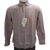Guglielminotti Men's Long Sleeve Collared Cotton Button Shirt In Light Pink In Pink