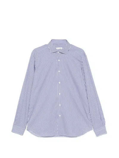 Guglielminotti Striped Cotton Shirt In Purple