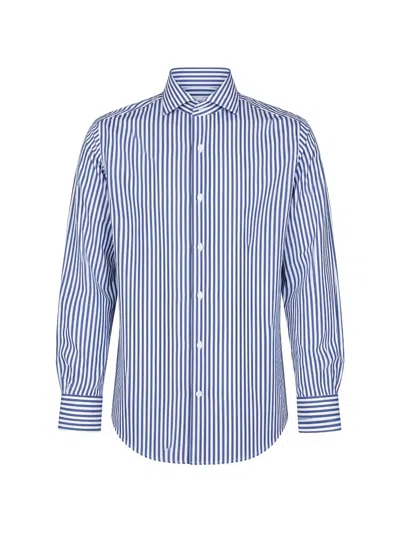 Guglielminotti Striped Long-sleeved Shirt In Blue