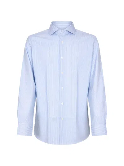 Guglielminotti Vertical-stripe Long-sleeve Shirt In Blue
