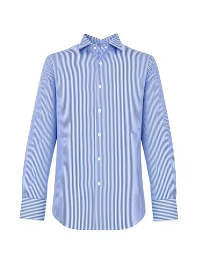 Guglielminotti Vertical-stripe Long-sleeve Shirt In Blue