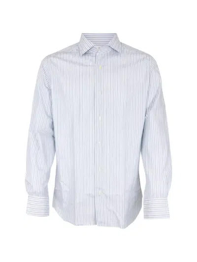 Guglielminotti Vertical-stripe Long-sleeve Shirt In Blue