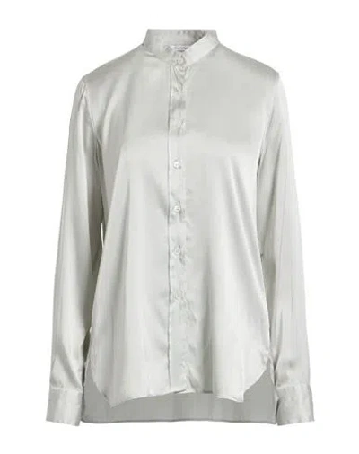Guglielminotti Woman Shirt Light Grey Size 12 Silk, Elastane In Gray