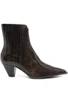 Guglielmo Rotta 60mm Snake-print Pointed-toe Boots In Brown