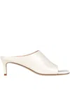 Guglielmo Rotta Ami Leather Mules In Cream