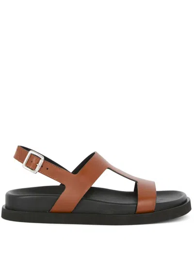 Guglielmo Rotta Balck Calf Leather Sandals In Brown
