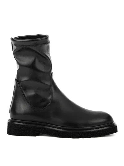 Guglielmo Rotta Black Boot In Elasticized Nappa