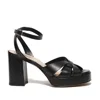 Guglielmo Rotta Black Calfskin Platform Sandal In Black