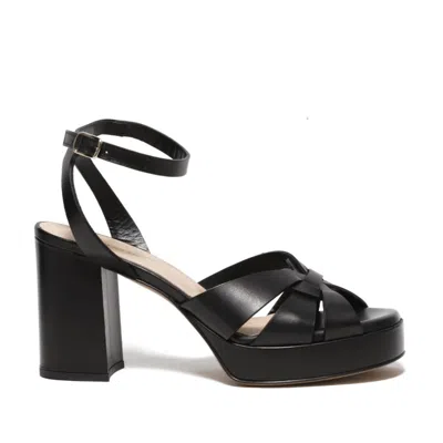 Guglielmo Rotta Black Calfskin Platform Sandal