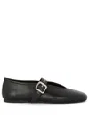 Guglielmo Rotta Black Leather Ballet Flats In Black