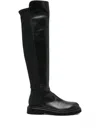 Guglielmo Rotta Knee-high Black Leather Ankle Boots In Black