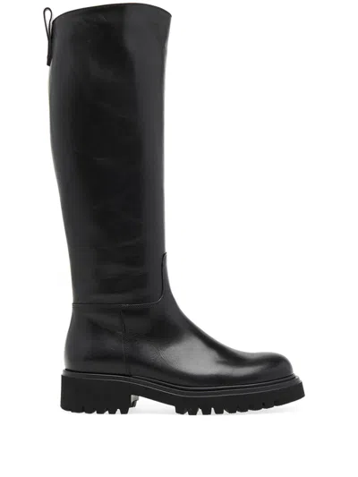 GUGLIELMO ROTTA BLACK LEATHER BOOTS