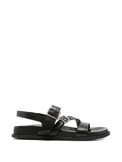 Guglielmo Rotta Black Leather Sandals