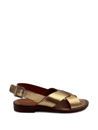 Guglielmo Rotta Buckle-fastening Flat Sandals In Gold