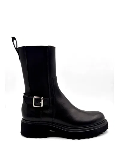 Guglielmo Rotta Buckle Platform Boots In Black