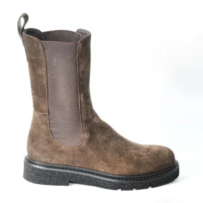 Guglielmo Rotta Ebony Suede Elasticated Ankle Boot In Brown