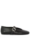 Guglielmo Rotta Black Leather Ballet Flats In Black