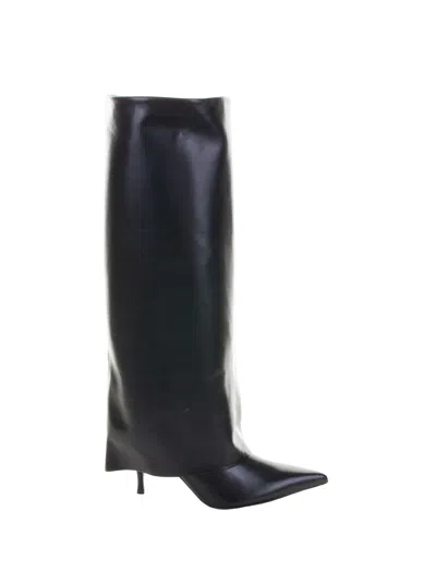 Guglielmo Rotta Black Nappa Leather Heeled Boot