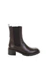 Guglielmo Rotta Dark Brown Leather Ankle Boot With Rubber Sole In Brown