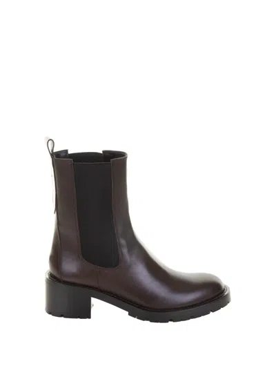 Guglielmo Rotta Dark Brown Leather Ankle Boot With Rubber Sole