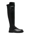 Guglielmo Rotta Knee-high Black Leather Ankle Boots In Multi