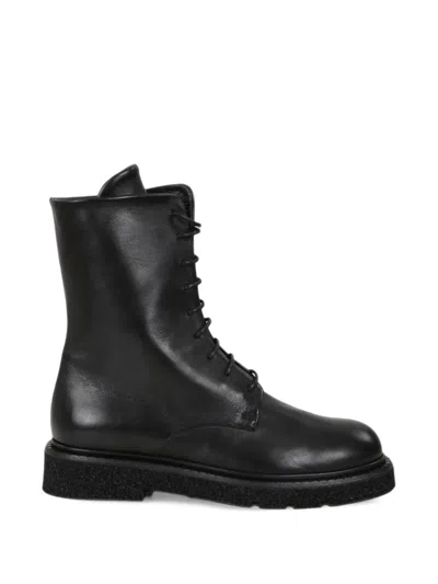 Guglielmo Rotta Kobi Lace-up Leather Ankle Boots In Black