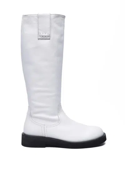 Guglielmo Rotta Leather Boots Rubber - White