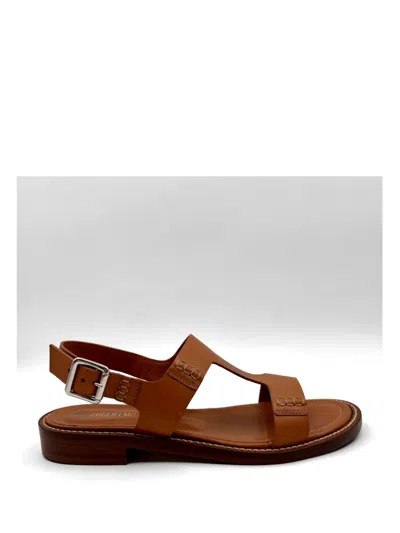 Guglielmo Rotta Leather Sandals In Brown