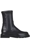 Guglielmo Rotta Ankle Boot In Stretch Black Nappa Leather In Black