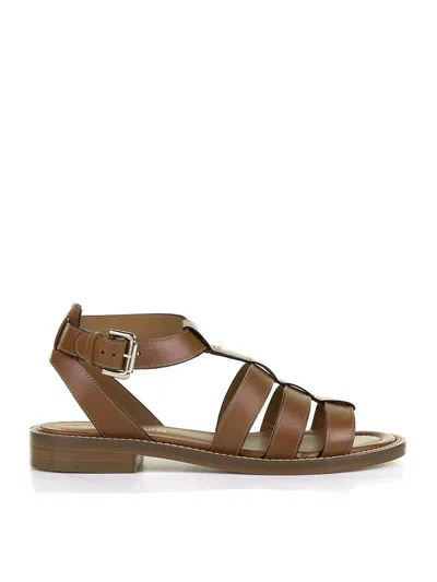 Guglielmo Rotta Low Sandal In Hazelnut Leather In Beige