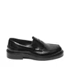 Guglielmo Rotta Moccasin With Black Brushed Leather Trim In Black