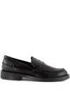 Guglielmo Rotta Penny-stitched Leather Loafers In Black