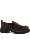 Guglielmo Rotta Penny-suede Loafers In Brown