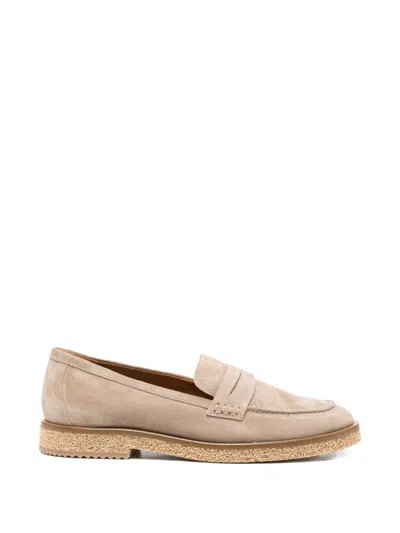 Guglielmo Rotta Penny-slot Loafers In Neutral