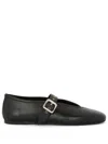 Guglielmo Rotta Black Leather Ballet Flats In Black