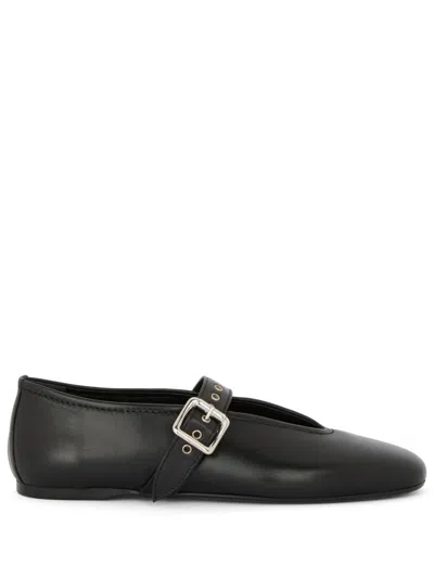 Guglielmo Rotta Pointed Toe Low-cut Black Shoes With Buckle Detail