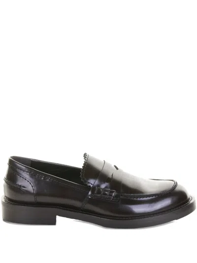 Guglielmo Rotta Pretty Indio Leather Loafers In Black