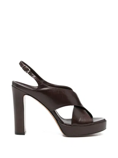 Guglielmo Rotta Sandali Con Tacco Gala In Pelle Di Vitello Marrone  In Brown