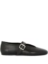 Guglielmo Rotta Black Leather Ballet Flats In Black