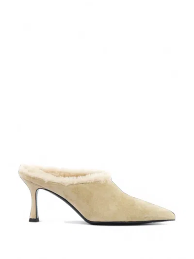 Guglielmo Rotta Wildleder-pumps Mit Shearling-besatz In Animal Print