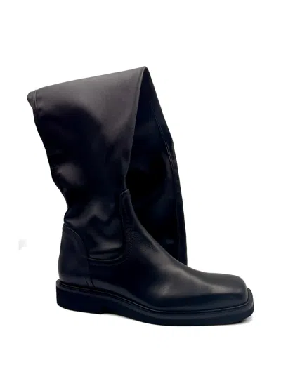 Guglielmo Rotta Square-toe Over-the-knee Boots In Black