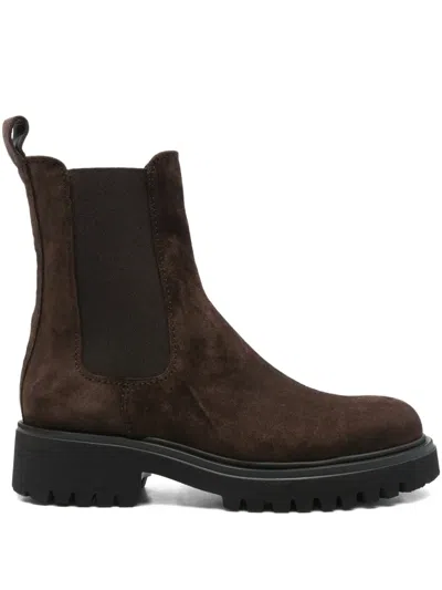 Guglielmo Rotta Suede Chelsea Boots In Brown