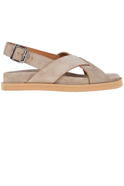 Guglielmo Rotta Suede Sandals In Neutral