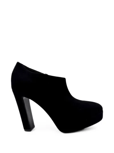 Guglielmo Rotta Suede-effect Platform Pumps In Black