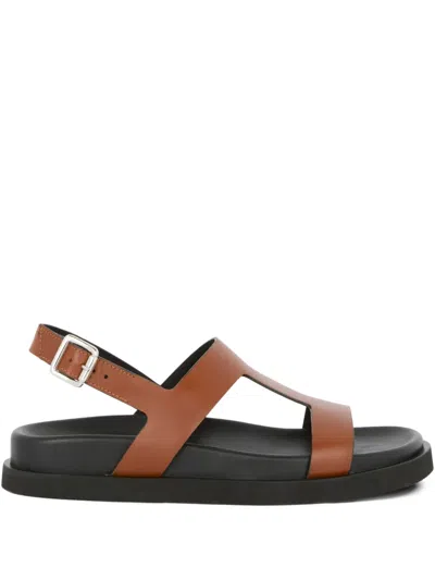 GUGLIELMO ROTTA THEA CROSS-STRAP LEATHER SANDALS