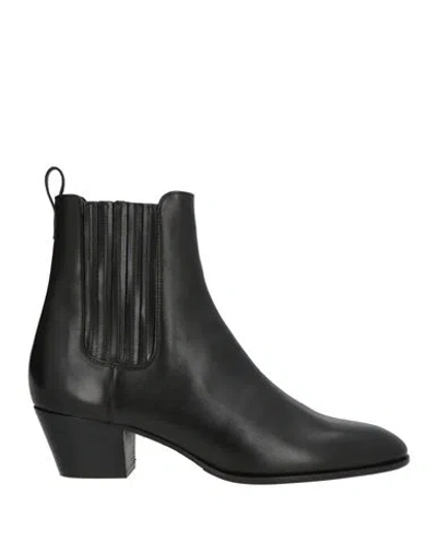 Guglielmo Rotta Woman Ankle Boots Black Size 10 Leather