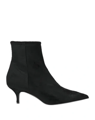 Guglielmo Rotta Woman Ankle Boots Black Size 8 Leather