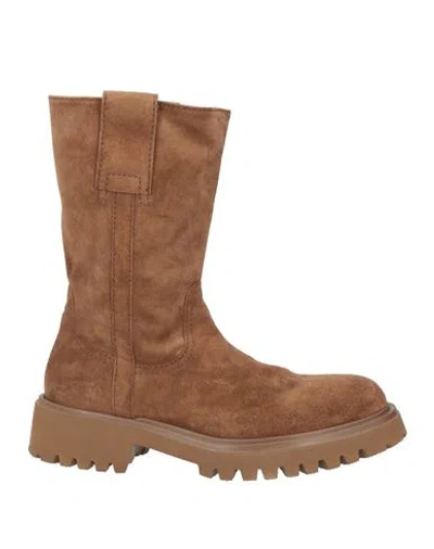Guglielmo Rotta Woman Ankle Boots Camel Size 6 Leather In Beige