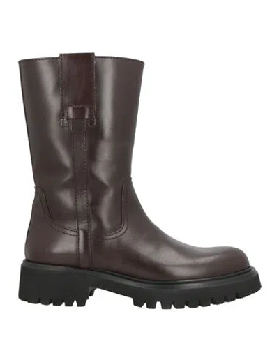 Guglielmo Rotta Woman Ankle Boots Chocolate Brown Size 8 Leather