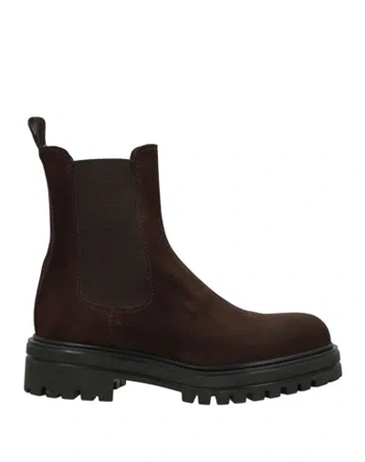 Guglielmo Rotta Woman Ankle Boots Dark Brown Size 7 Leather
